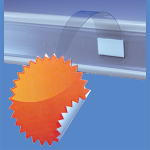 WOBBLER DIN PET - 2 părți adezive - Lungime : 208 mm