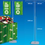 SUPORT PENTRU BANNERE SIMPLU DIN METAL Tijă: 2 x 400 mm